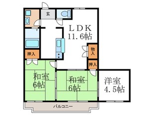 サンバースト山崎の物件間取画像